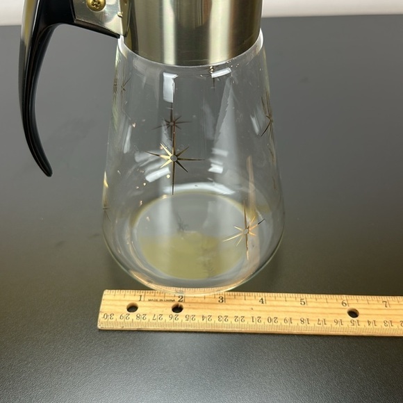 Vtg Corning Heat Proof Glass Atomic Starburst Carafe Coffee Tea Pot MCM Retro - Picture 9 of 13